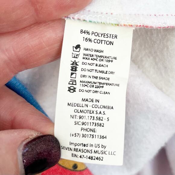 J Balvin Hoodie X Friends With You Size Large Red With Rainbows - Picture 6 of 7